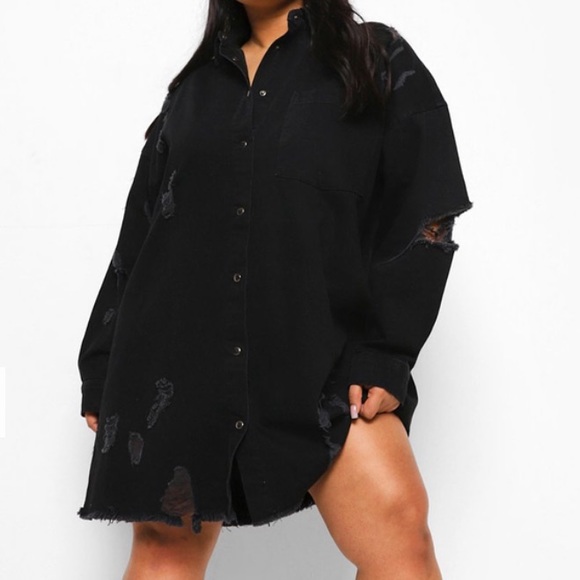 Boohoo Dresses & Skirts - Black jeans dress size 18